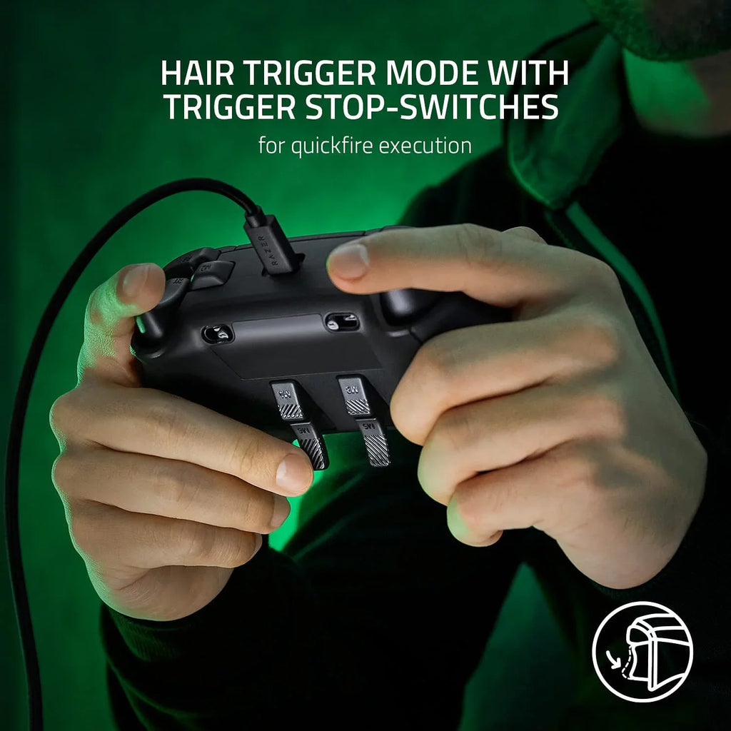 Razer - Wolverine V2 Wired Gaming Controller for Xbox Series X|S; Xbox One; PC with Remappable Front-Facing Buttons - Black With Cleaning Manual Kit Bolt Axtion Bundle Like New