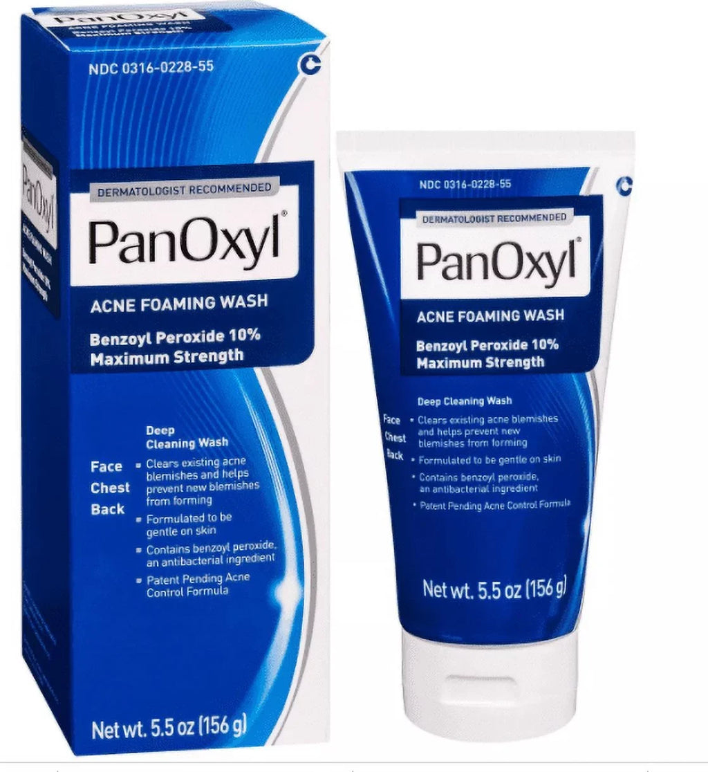 PanOxyl 10% Acne Foaming Wash 5.5 oz (Pack of 3)