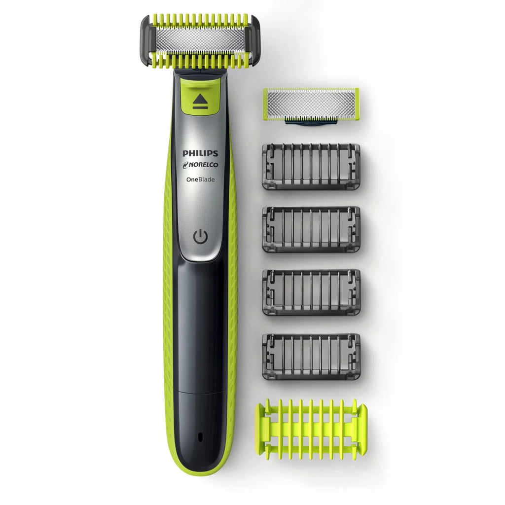 Philips Norelco OneBlade Face + Body Hybrid Current-activated Trimmer and Shaver QP2630/70 - Black; Green; & Silver