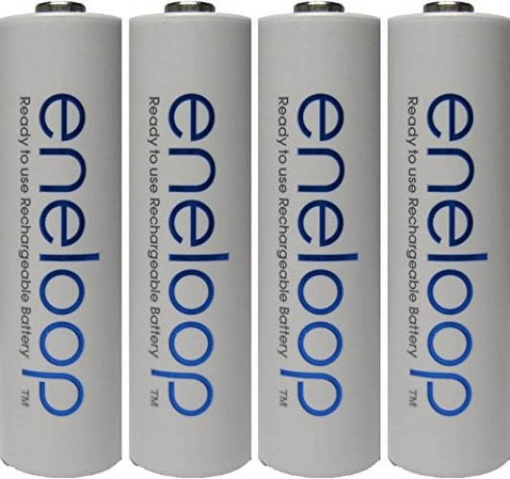 4 Pack Newest Version Panasonic Eneloop 4th Generation AA NiMH Pre-charged 2100 Times Rechargeable Batteries + Free Battery Holder