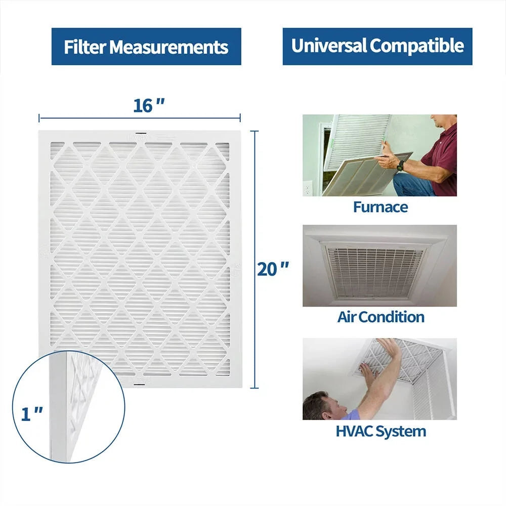 RSFDIYA Air Filter 16x25x1; 6-Pack MERV13 MPR 1800 HVAC AC Furnace Reusable Air Filters