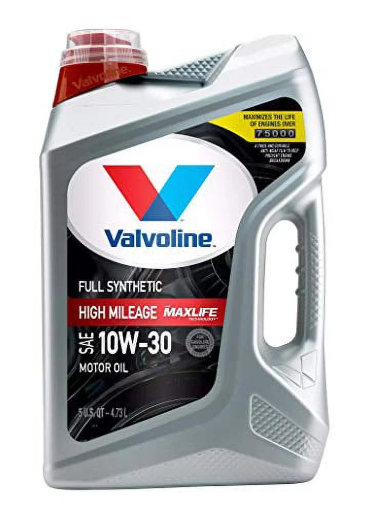 Valvoline Full Synthetic High Mileage Motor Oil; 10W-30 - EZ Pour Bottle; 5 Quart Jug; sold by each