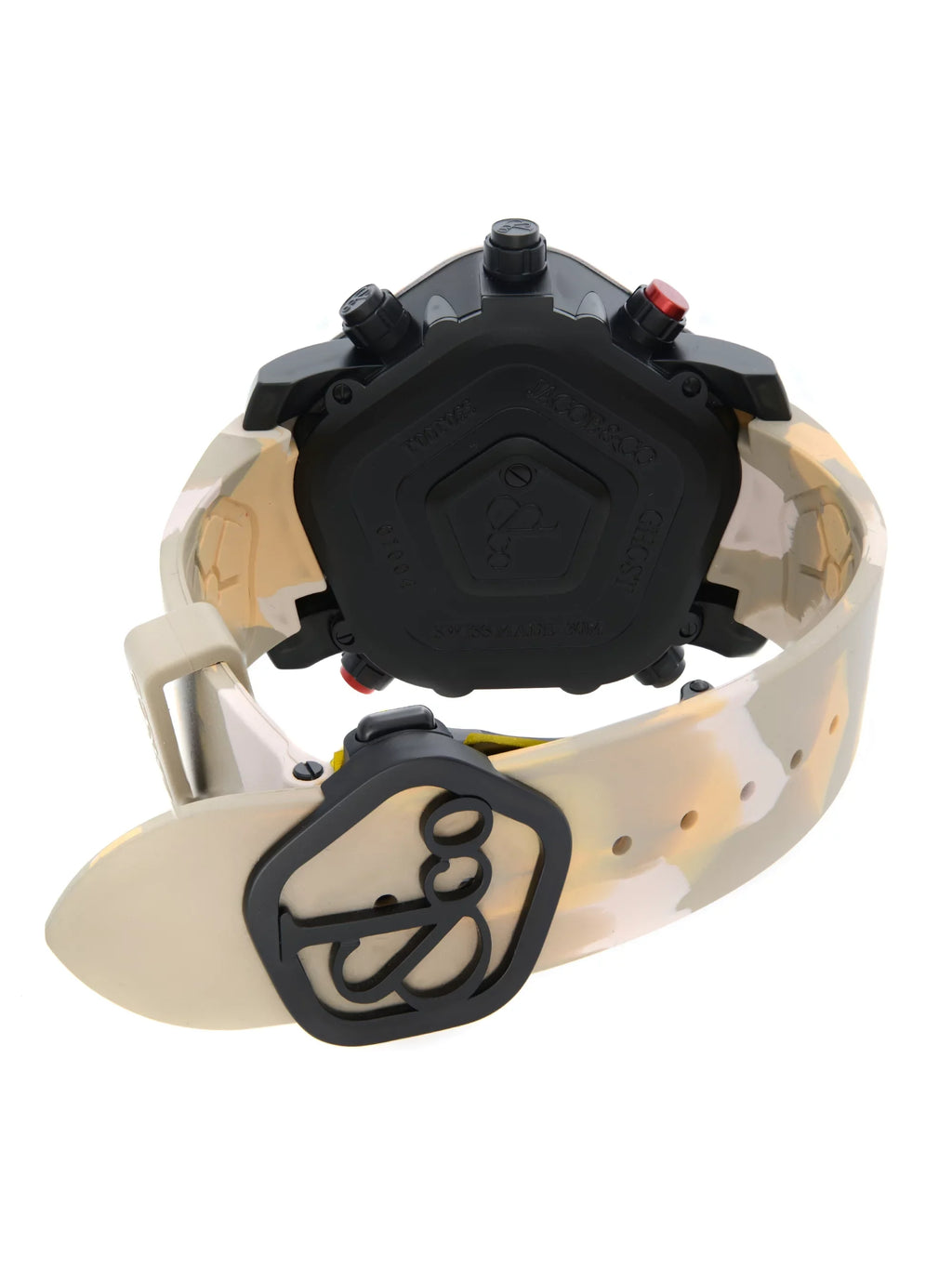 Jacob & Co. Ghost Carbon Bezel Camouflage Quartz Mens Watch GH100.11.NS.PC.ANQ4D
