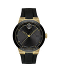 Movado Bold Fusion Swiss Ion-Plated Gold Steel Case; Silicone strap Men's Watch