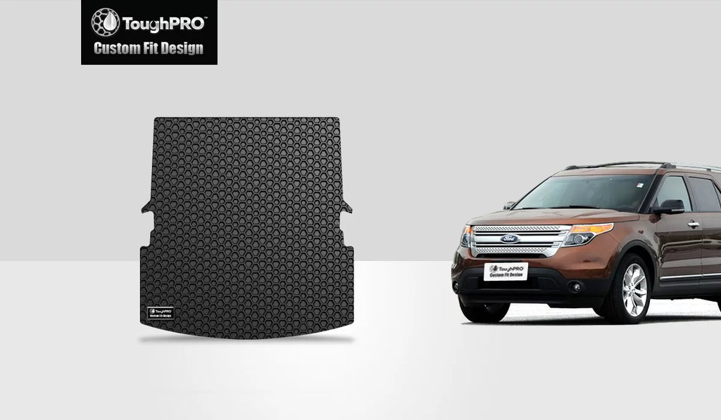 ToughPRO - Cargo Mat Compatible with FORD Explorer - All Weather Heavy Duty (Made in USA) - Black Rubber - 2014