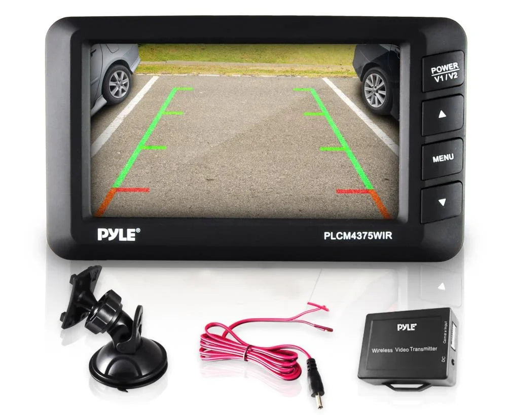 Pyle PLCM4375WIR Adjustable Rearview Backup Car Camera with 4.3 millimeter Monitor