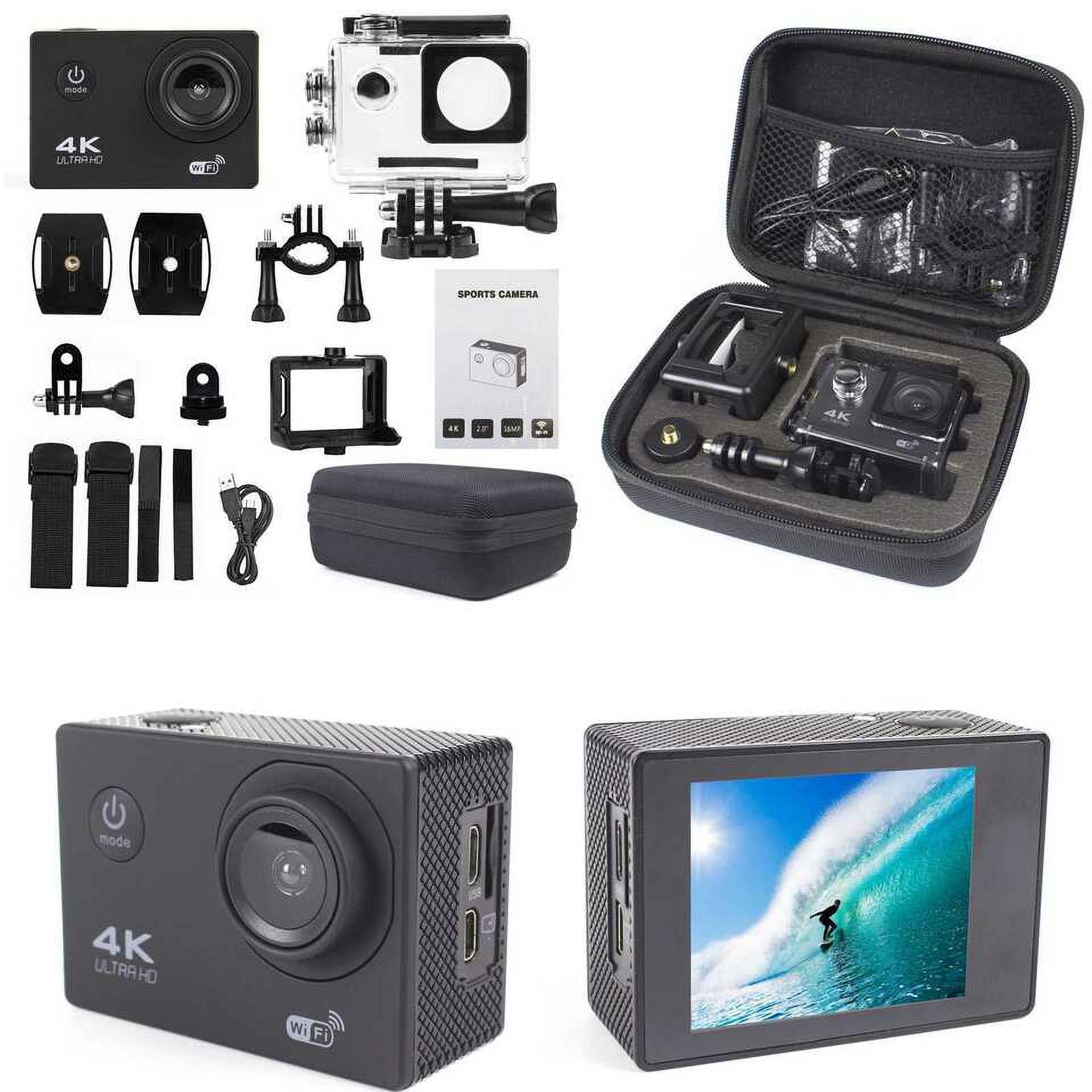 Action Camera HD 1080P Sports Camera Under 30M Fluidproof; TF Card; Battery; Carry Case Included