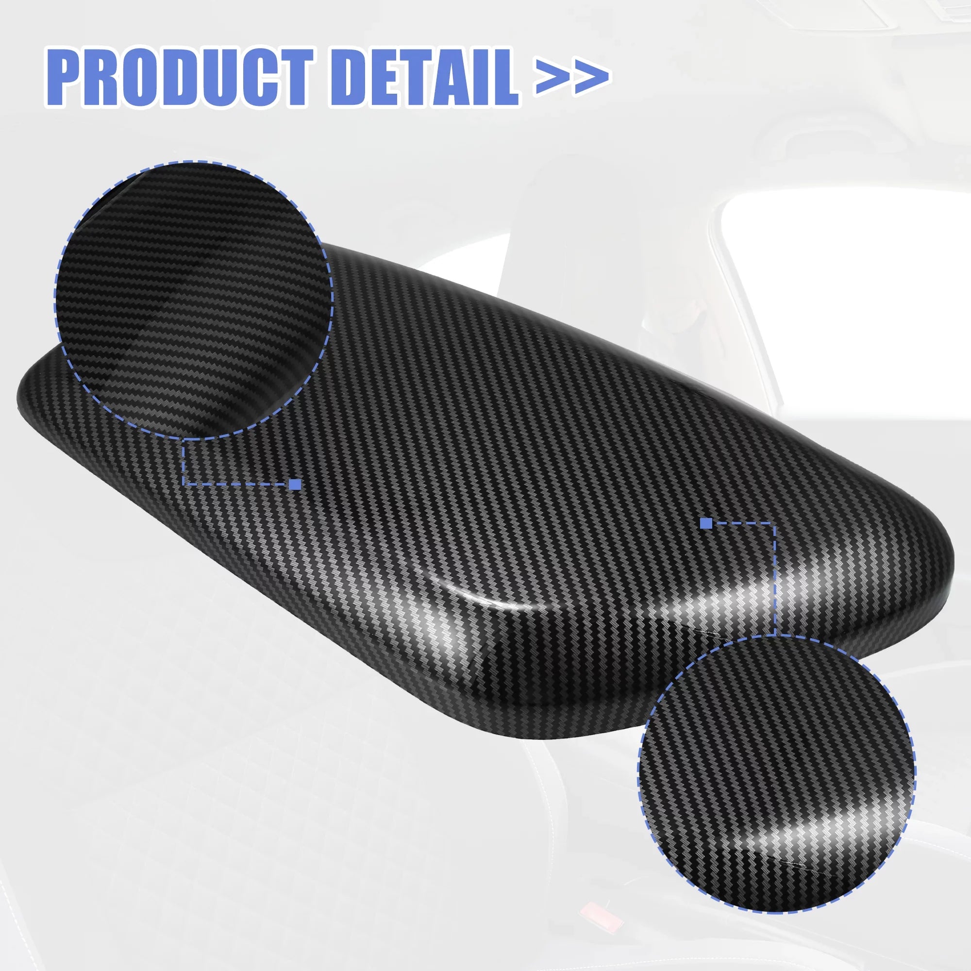 Unique Bargains Car Center Armrest Box Cover Lid Trim Carbon Fiber Pattern Console Storage Box Protector for BMW F48 F39