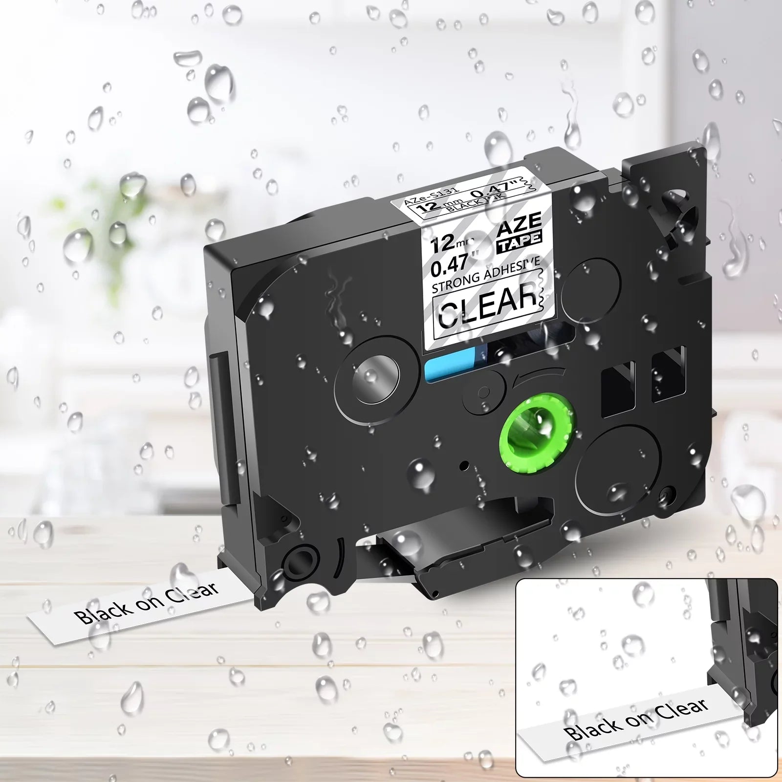 GREENCYCLE 40PK Compatible for Brother P-touch Black on Clear 12mm TZ TZe TZe-S131 TZ-S131 TZ-131 TZe-131 Extra Strength Laminated Label Tape