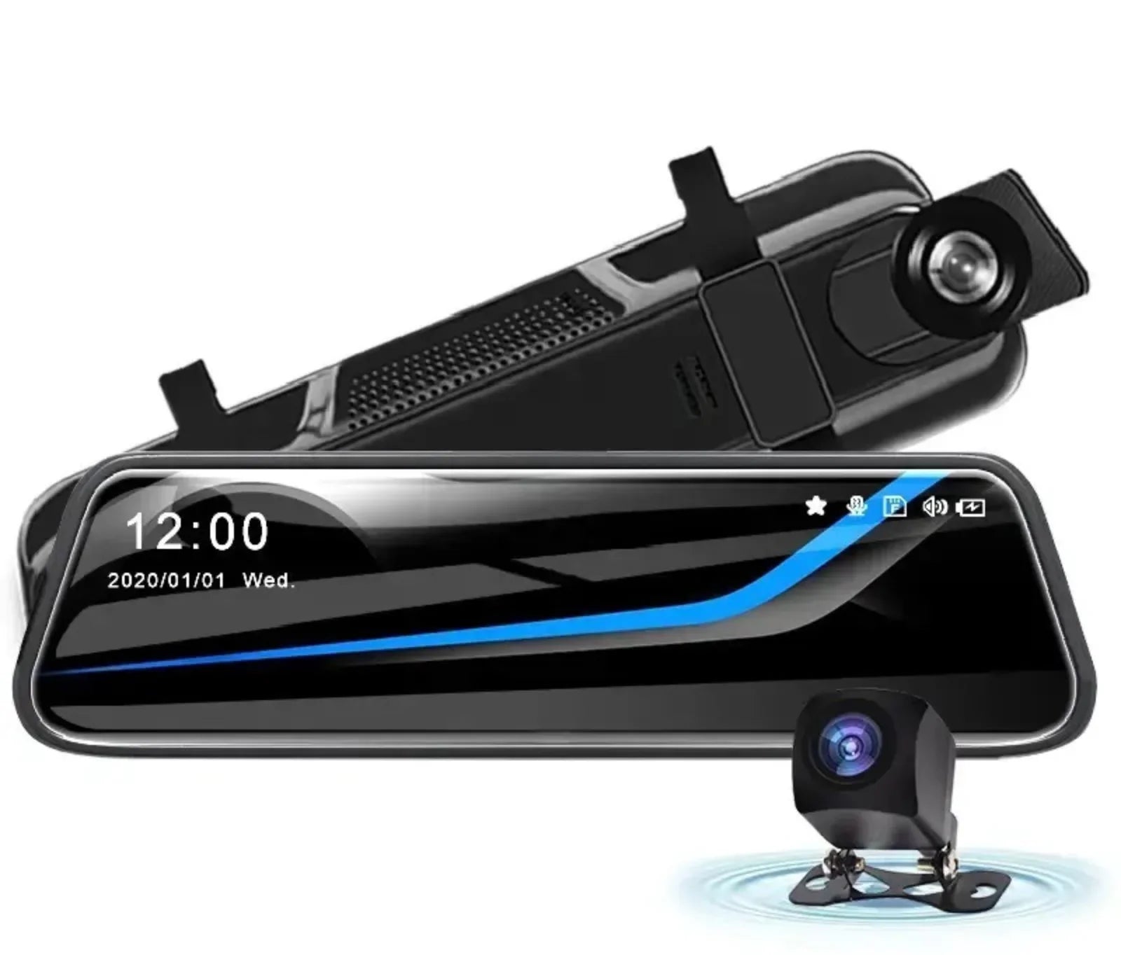 10-inch Touch Mirror Car Camera Dashcam; 1080P FHD Full Touch Screen Front and Rear View; Super Night Vision Parking Assistance; Camera for Cars Loop Recording Streaming Media 170°Wide Angle
