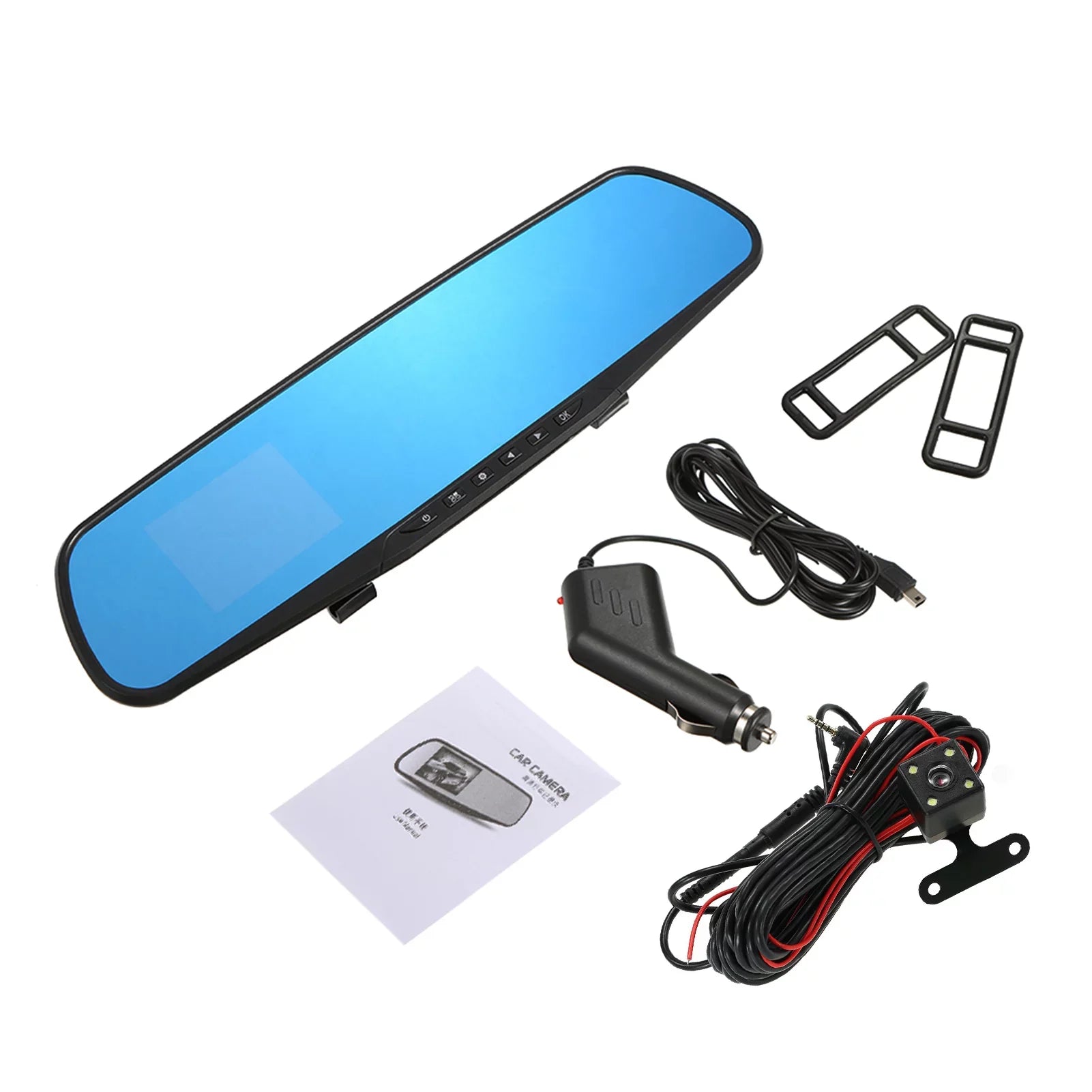 Anself Driving Recorder 1080P Full Dual Dash Cam 170°Wide Angle Lens Parking Loop Recording Motion Detection for Driving Safety