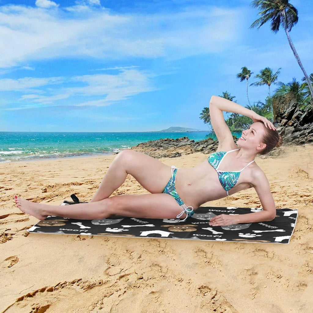 Bestwell Lovely Dogs Beach Towel Oversized Towel Blanket; Thin Lightweight Microfiber Sand Free Quick Dry Towel; 31”X71” Multipurpose Pool Bath Yoga Swim Shower Towel