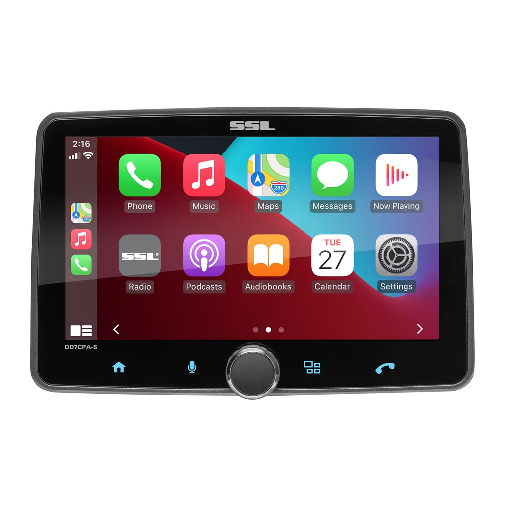 Sound Storm Laboratories DD7CPA-CS Car Audio Stereo – Apple CarPlay; Android Auto; Single Din; 7 millimeter Touchscreen; Bluetooth; No CD DVD Player; AM/FM Radio Receiver; Backup Camera