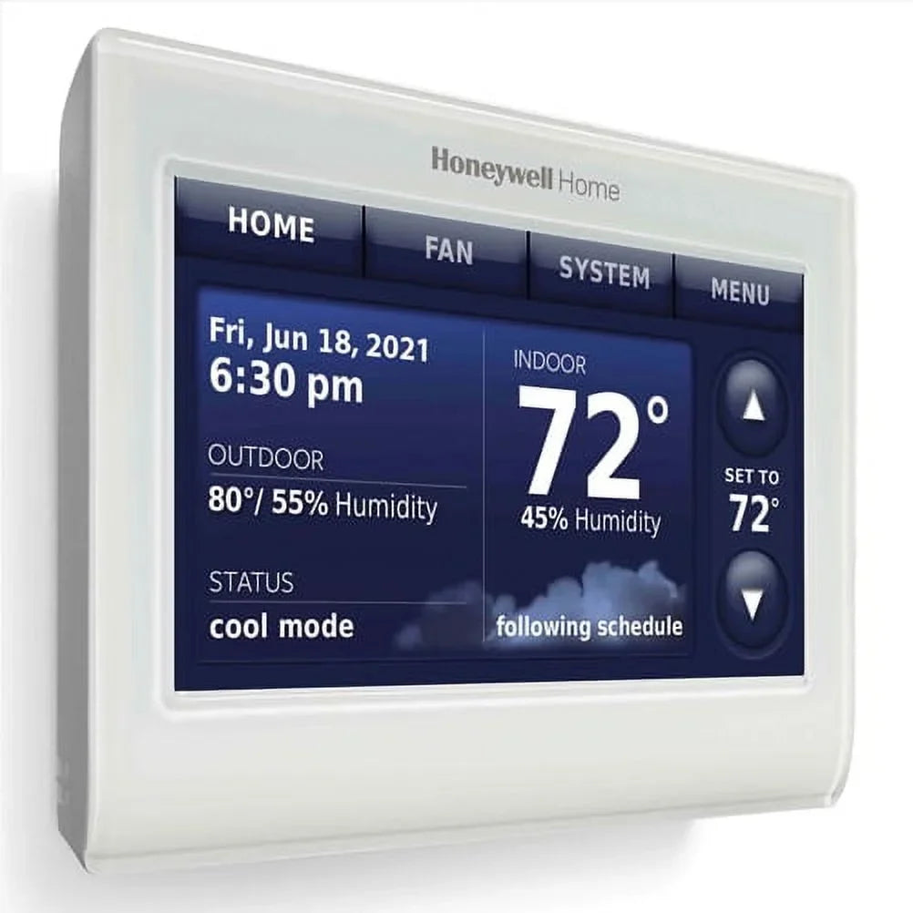 2-Pack Honeywell THX9421R5021WW 2 Wire IAQ High Definition Touch Screen Thermostat with Red LINK Technology -White + LCD Cleaner