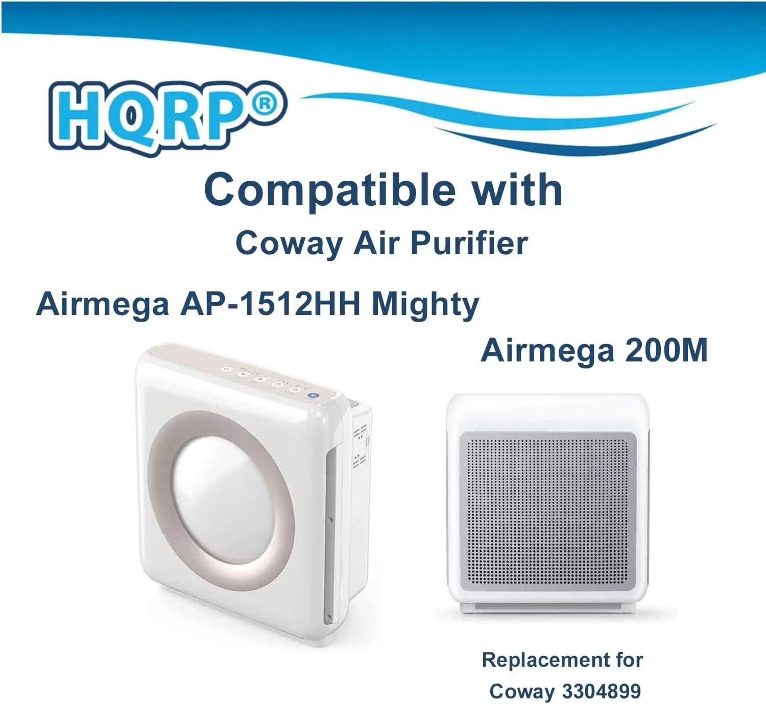 HQRP AP-1512HH Replacement Filter Compatible with Coway Airmega AP1512HH Mighty; AP-1518R Airmega 200M Air Purifier; Part 3304899; 2 True HEPA Filter + 4 Activated Carbon Pre-Filters