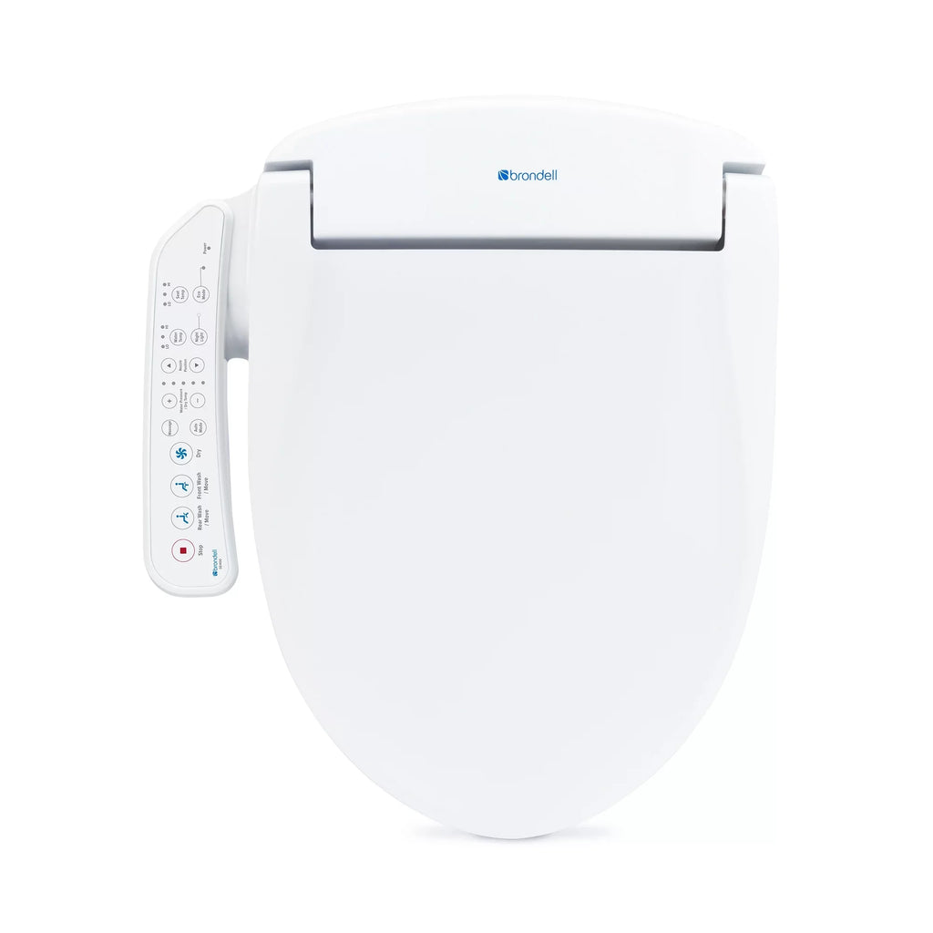 Brondell Swash SE400 Bidet Seat with Sidearm; Dryer and Stainless Steel Nozzle; Round White