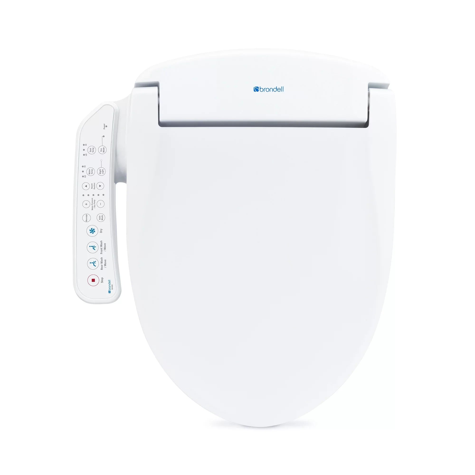 Brondell Swash SE400 Bidet Seat with Sidearm; Dryer and Stainless Steel Nozzle; Round White