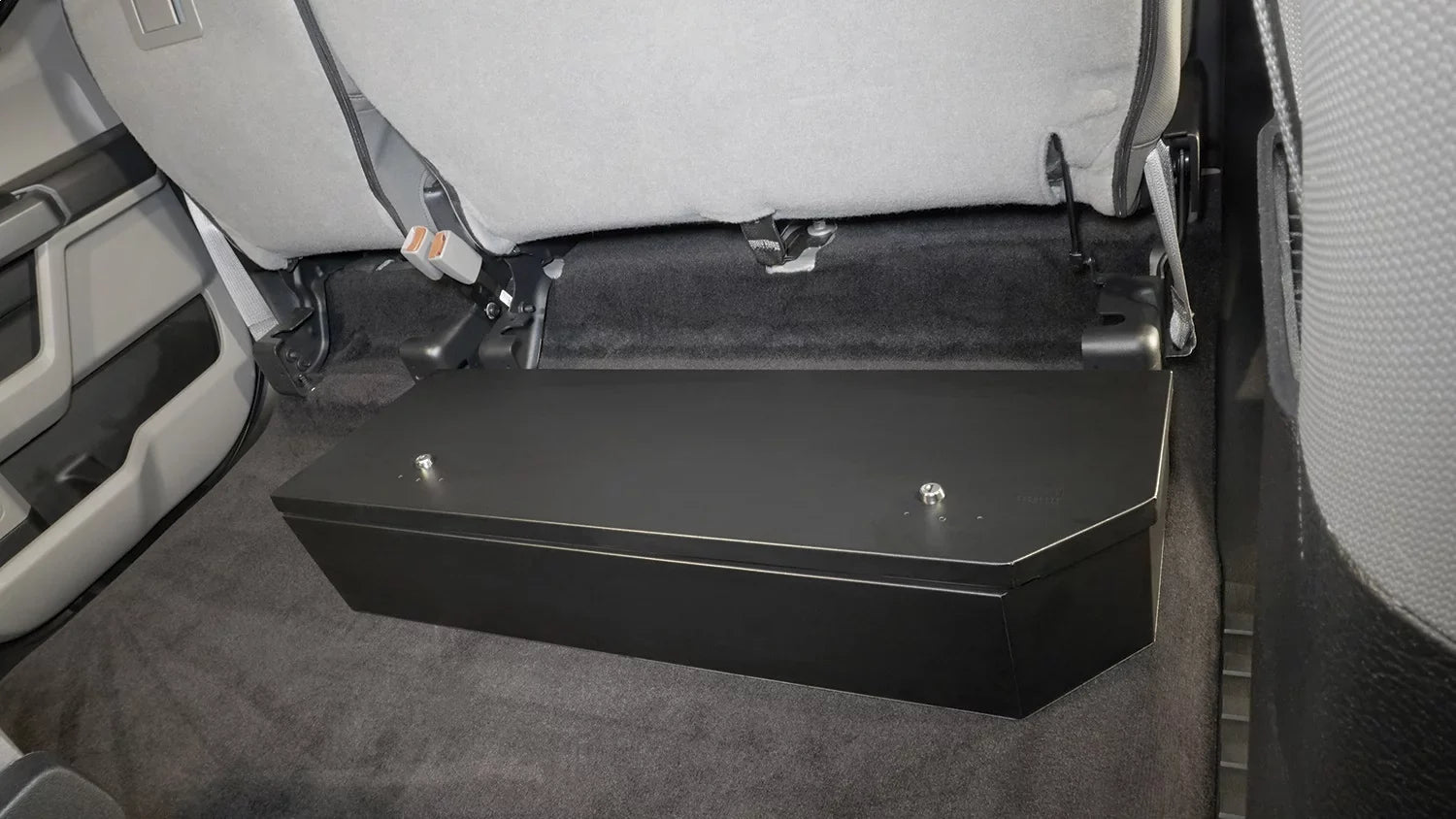 Tuffy Security Products 344-01 Under Seat Lockbox - 2/3 Length; Black; 2015-Current Ford F150 SuperCrew; 2017-Current Ford SuperDuty SuperCrew