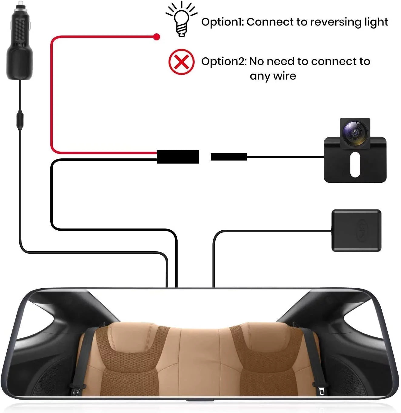 AUTO-VOX Mirror Dash Cam Front and Rear View Mirror Dual Camera 9.35'' Full Touch Screen 1080P Super Night Vision Car Backup Camera for Driving Safety