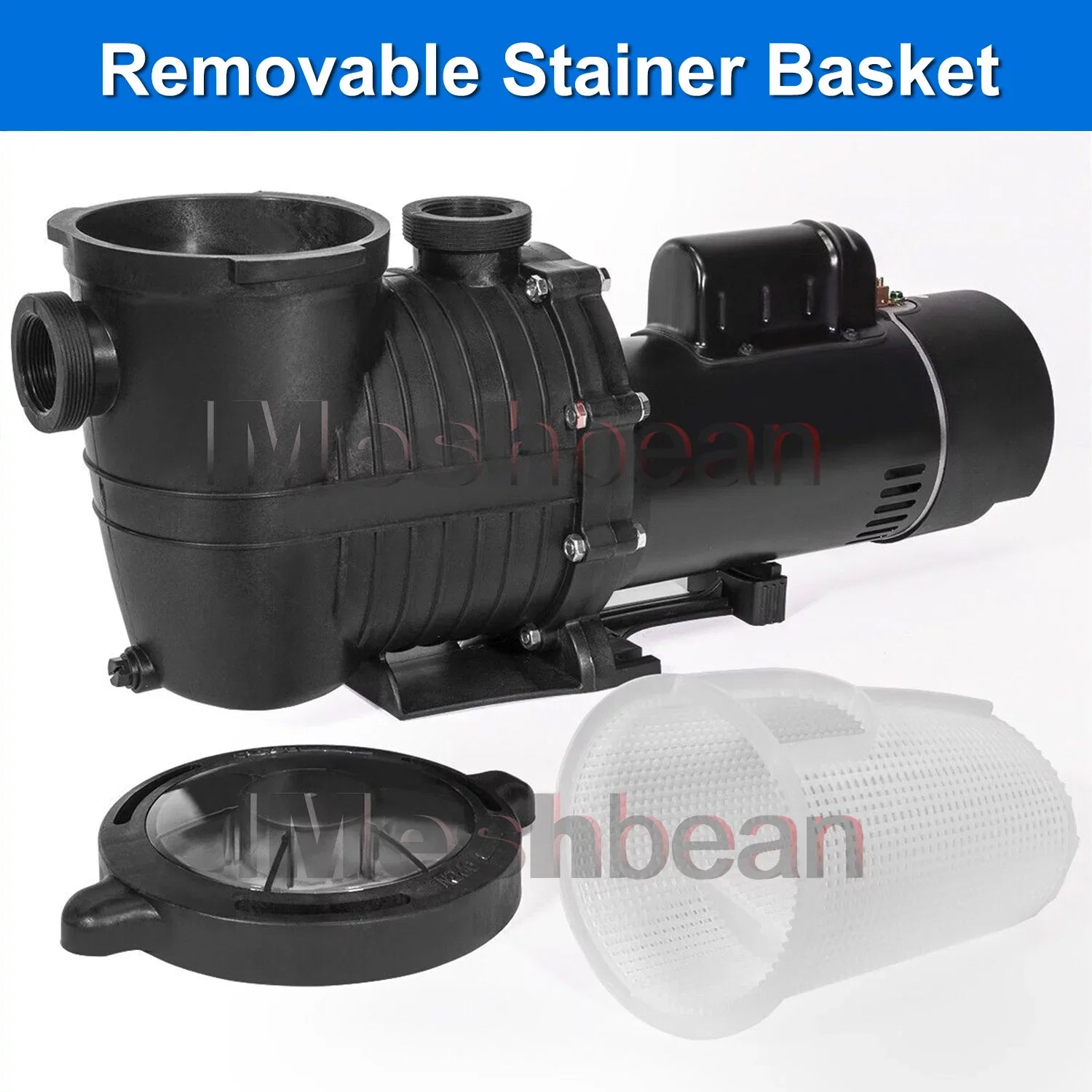 iMeshbean In-ground Swimming Pool Pump; 1.5HP Motor 110V-230V; 6000GPH; Head Max 69FT; for Above Ground Swimming Pool and Inground Pool Circulation; w/ Strainer Basket