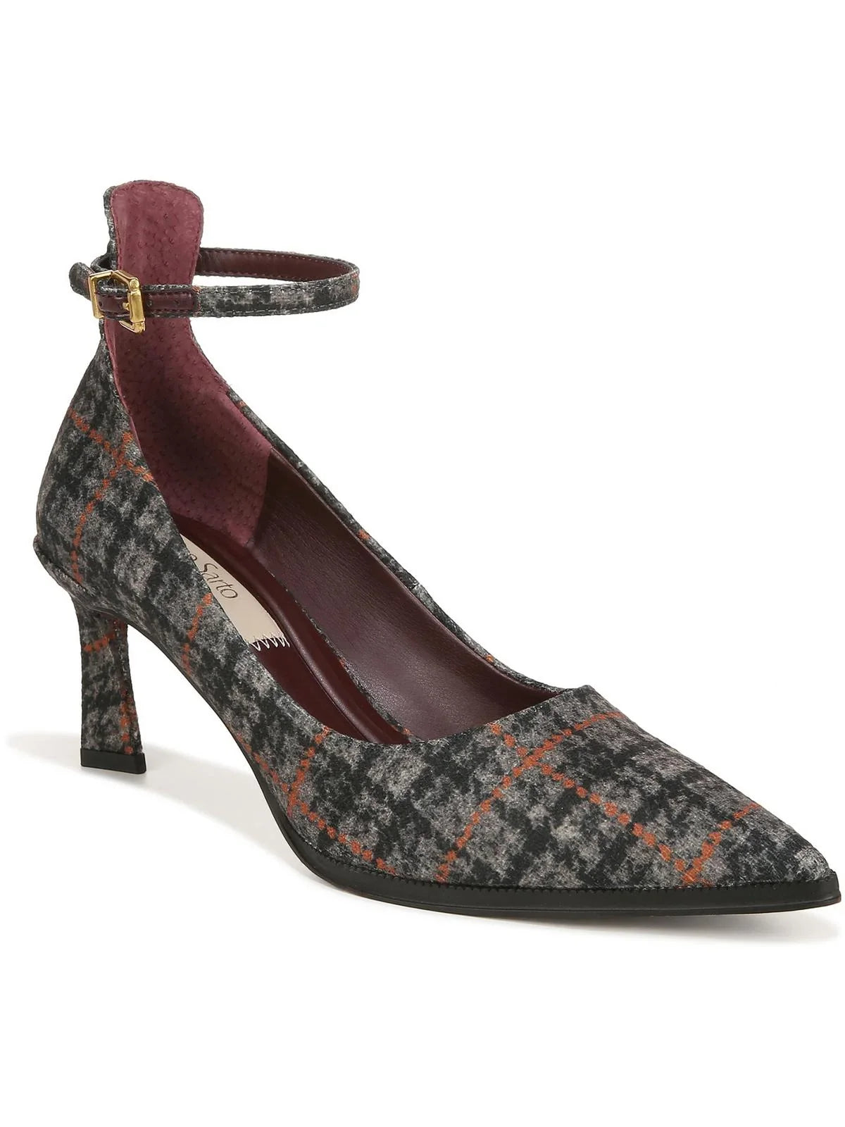 Franco Sarto Womens Danielle Pattern Ankle Strap Pumps