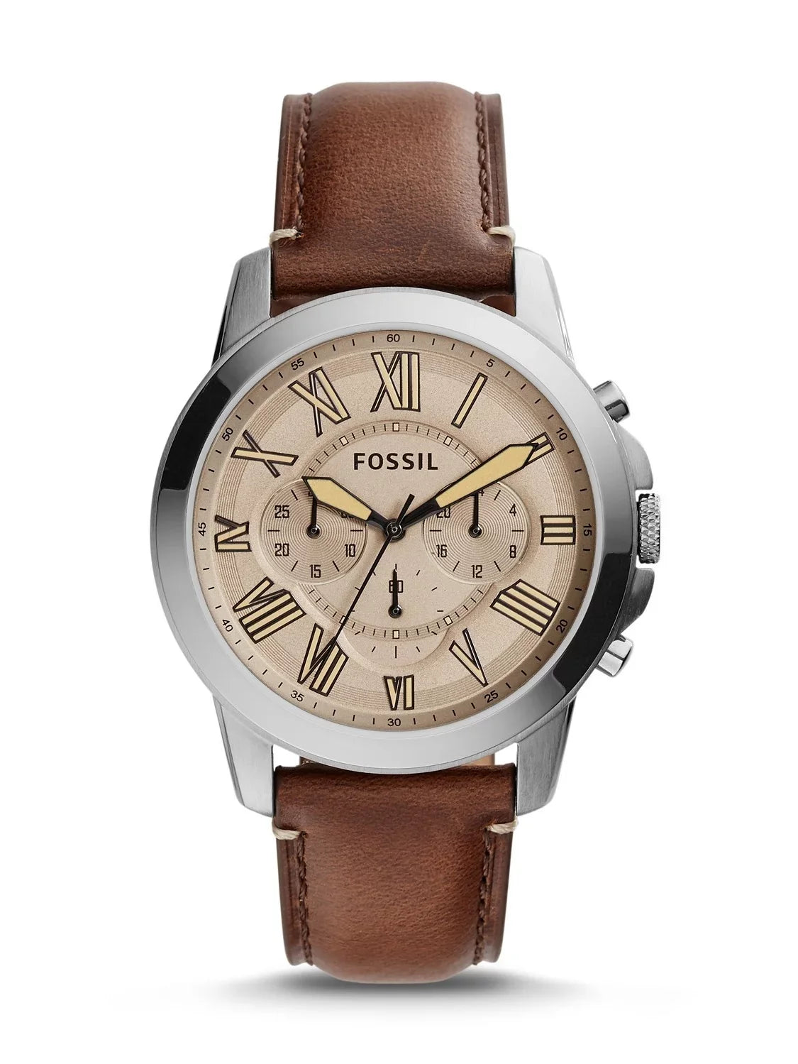 Fossil Men's Grant Chronograph Brown Dial Watch FS5214