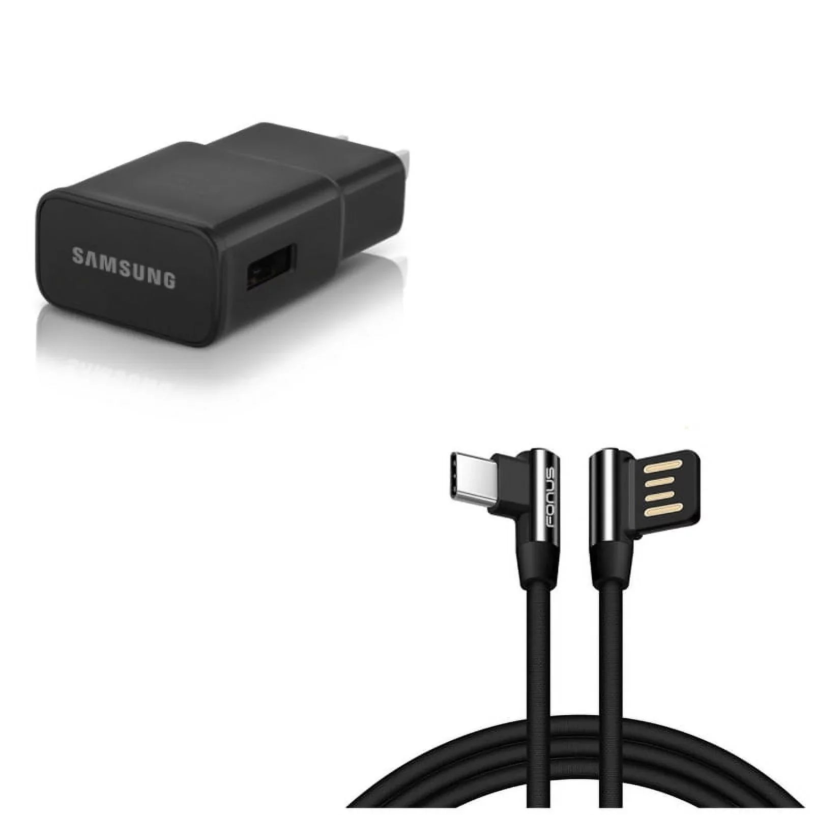 Adaptive Fast Home Charger w 10ft Type-C Angle USB Cable Q1A for Blackberry Key2; KEYone; LE - BLU G9; Vivo XI Plus 5 - CAT S61 S48c - Coolpad Legacy - Essential Phone (PH-1) - Google Pixel XL