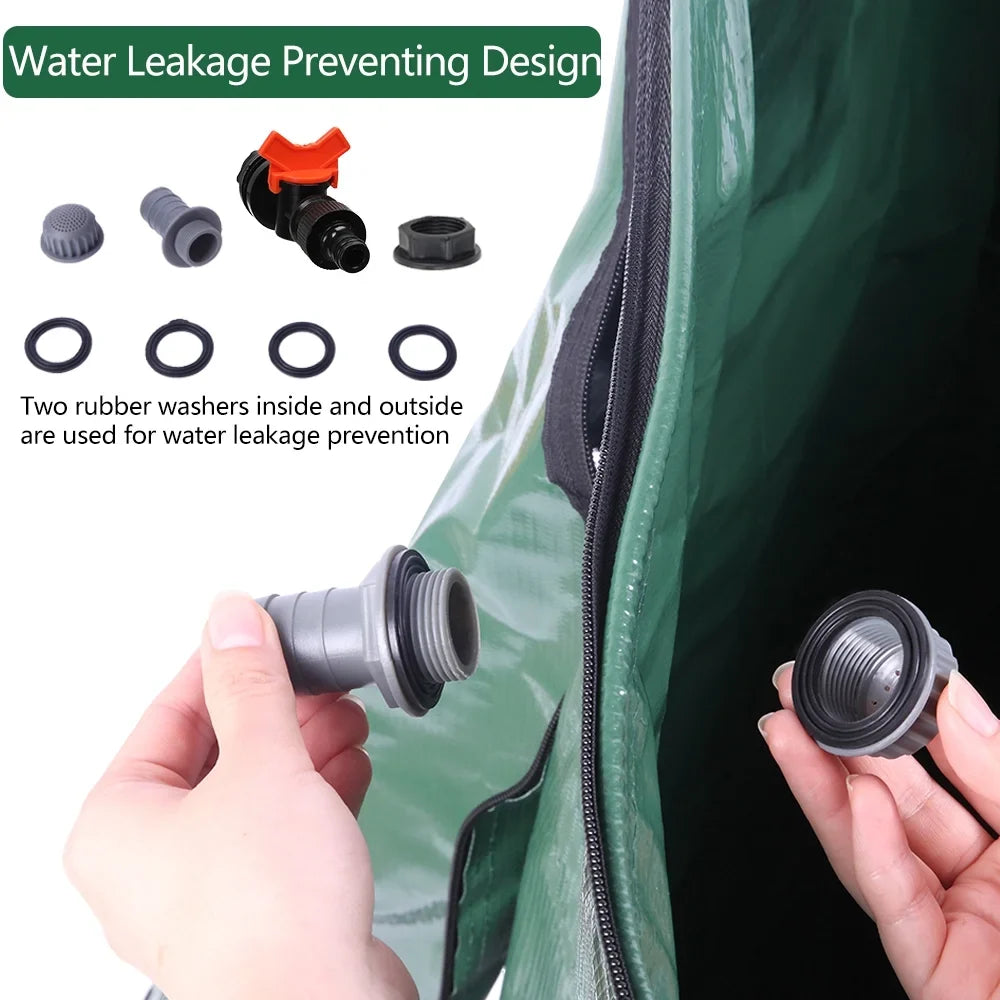UBesGoo 100 Gallon Collapsible Rain Barrel; Portable Storage Tank; Rainwater Collection System Downspout