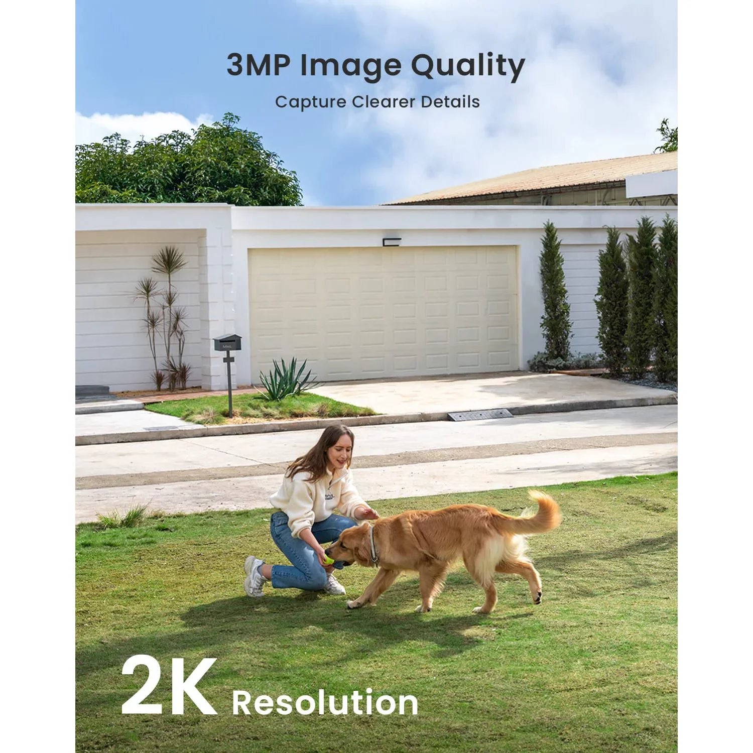 ieGeek; Wireless Security Camera; Outdoor; WiFi; Battery Powered; 2K Color Night Vision; Spotlight & Siren Wireless Camera; 2 Pack