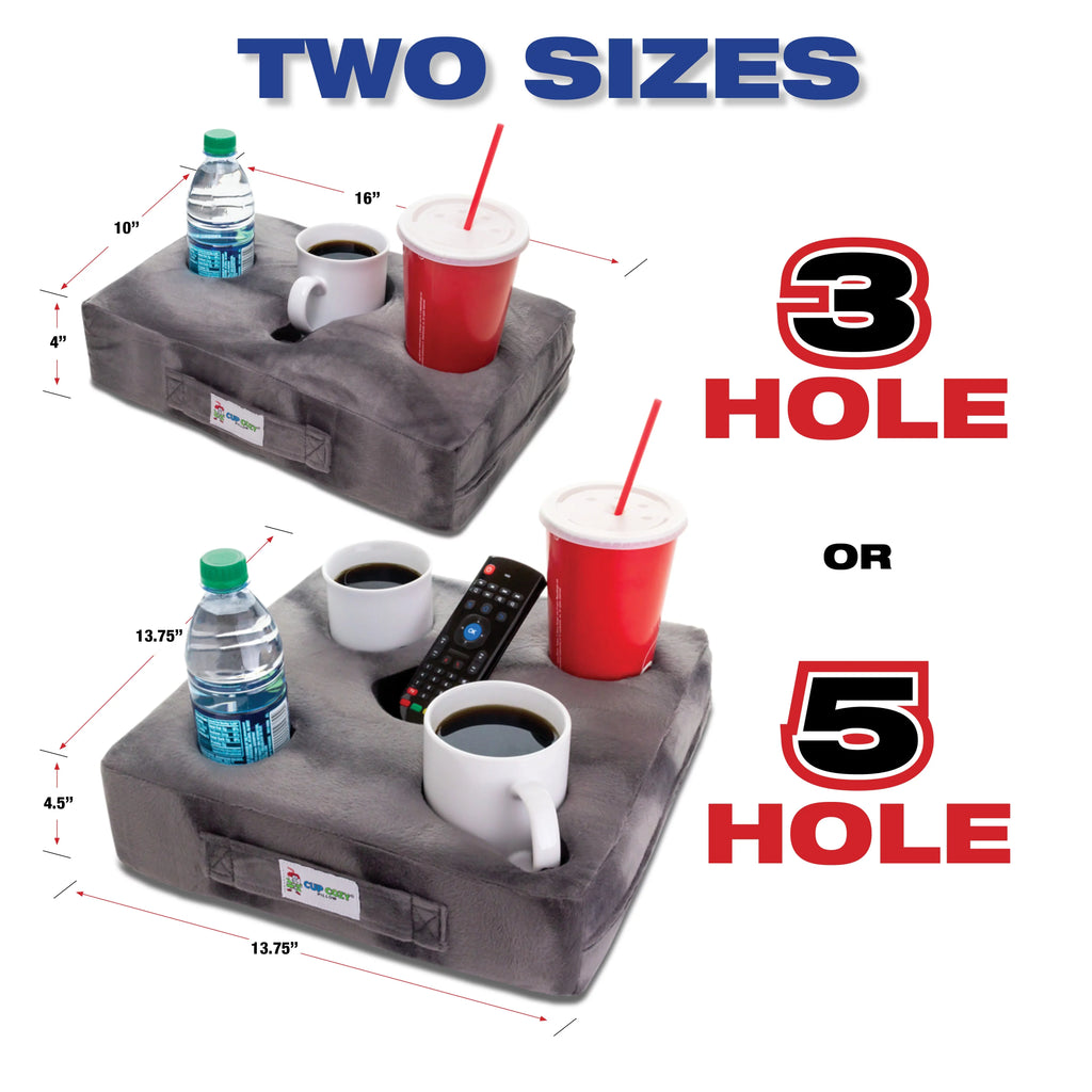 Cup Cozy Deluxe Pillow (Navy) As Seen on TV -The world's BEST cup holder! Keep your drinks close and prevent spills. Use it anywhere-Couch; floor; bed; man cave; car; RV; park; beach and more!