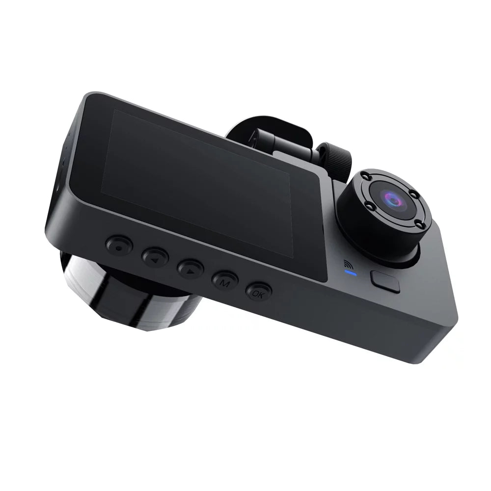 Shinysix 1080P DVR Dash Camera Front & Inside & Rear Camera Driving Recorder 2 millimeter Screen Dashcam Support Night-Vision Loop Recording Motion Detection One-Key Lock