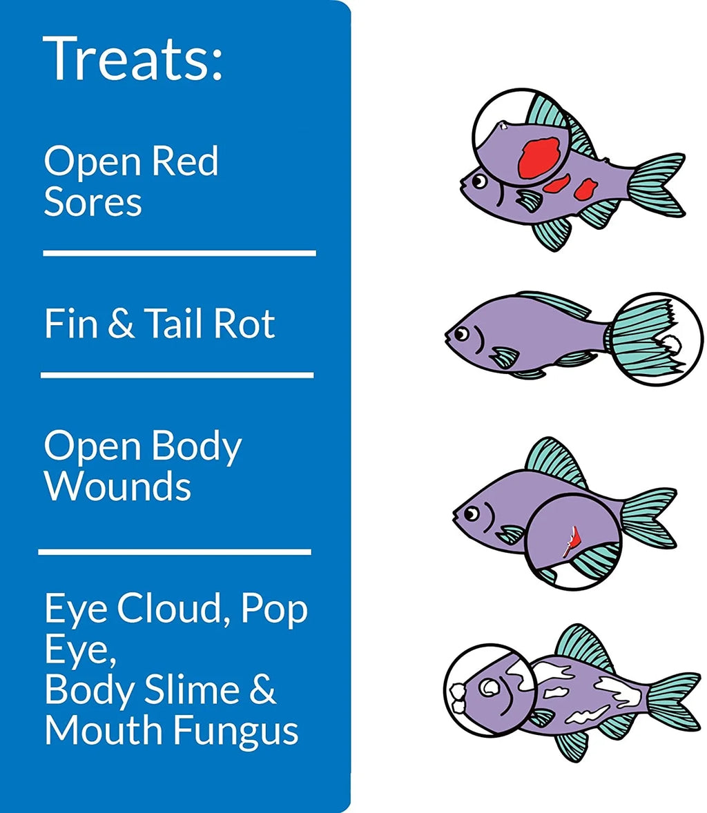 API MelaFix Treats Bacterial Infections for Freshwater and Saltwater Aquarium Fish [Aquarium Bacteria and Fungus Care; Aquarium Supplies] 32 oz (4 x 8 oz)