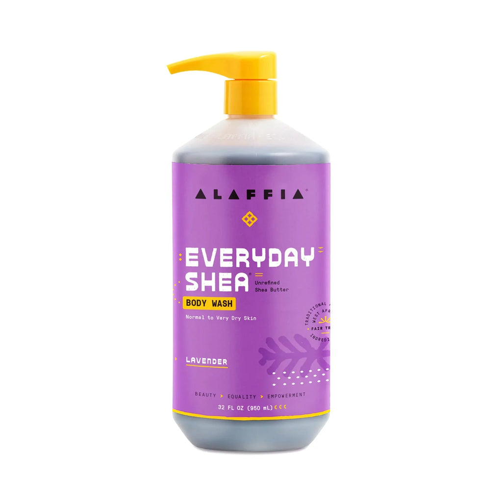 Alaffia - Everyday Shea Body Wash; Naturally Helps Moisturize And Cleanse Without Stripping Natural Oils With Shea Butter; Neem; And Coconut Oil; Fair Trade; Lavender; 32 Fl Oz.