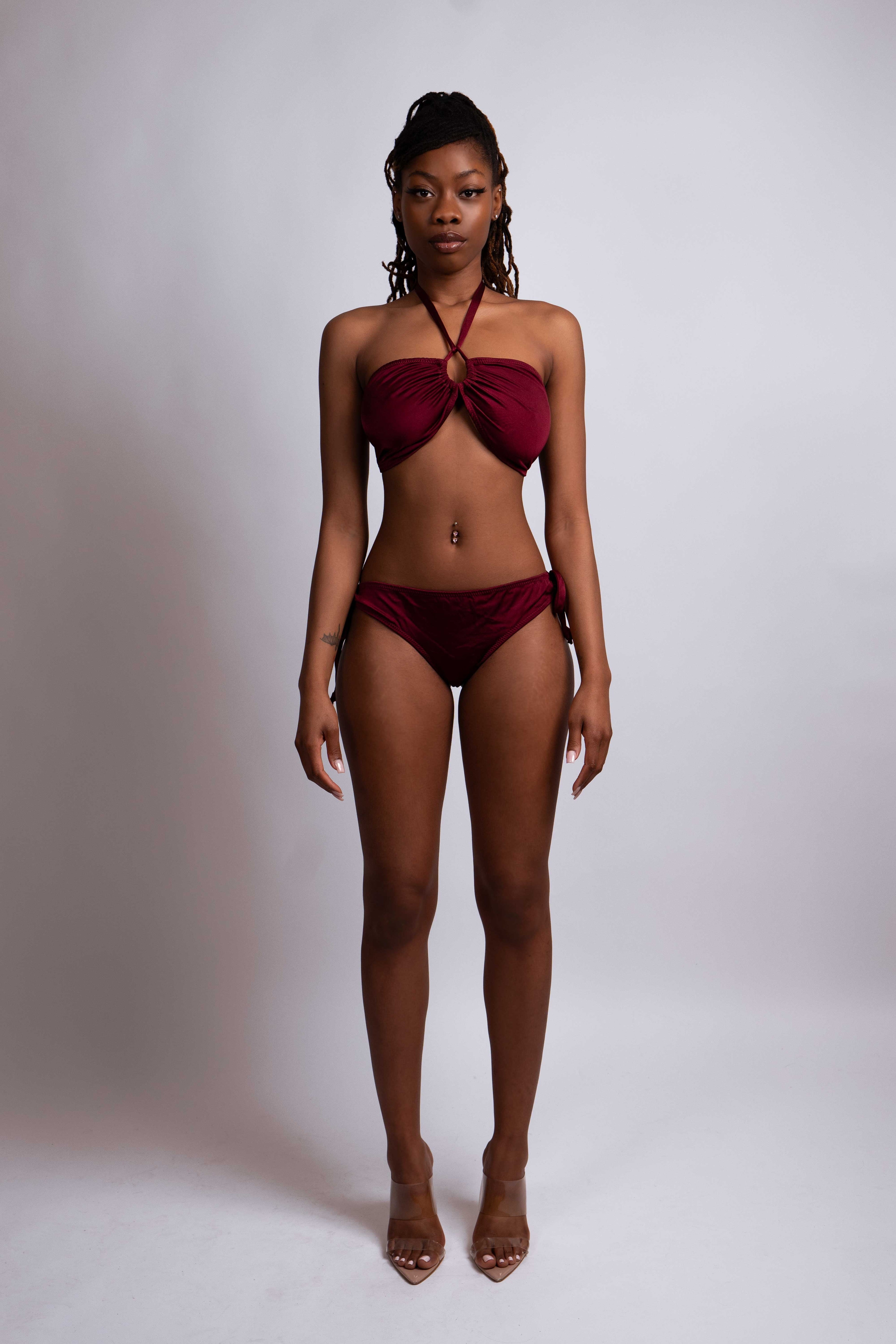 Maui X Lolita Women's Red Cutout Bikini Top - Nadia Red Bikini Top for Women; Adult; Young Adult; & Tween (Medium)