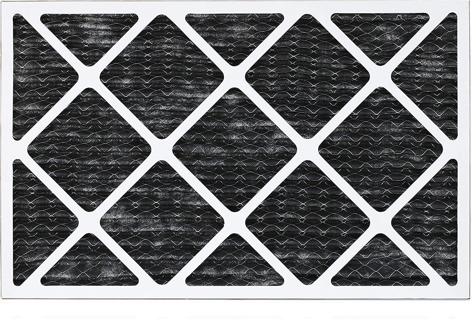 Filterbuy 17x25x1 MERV 8 Odor Eliminator Pleated HVAC AC Furnace Air Filters with Activated Carbon (12-Pack)