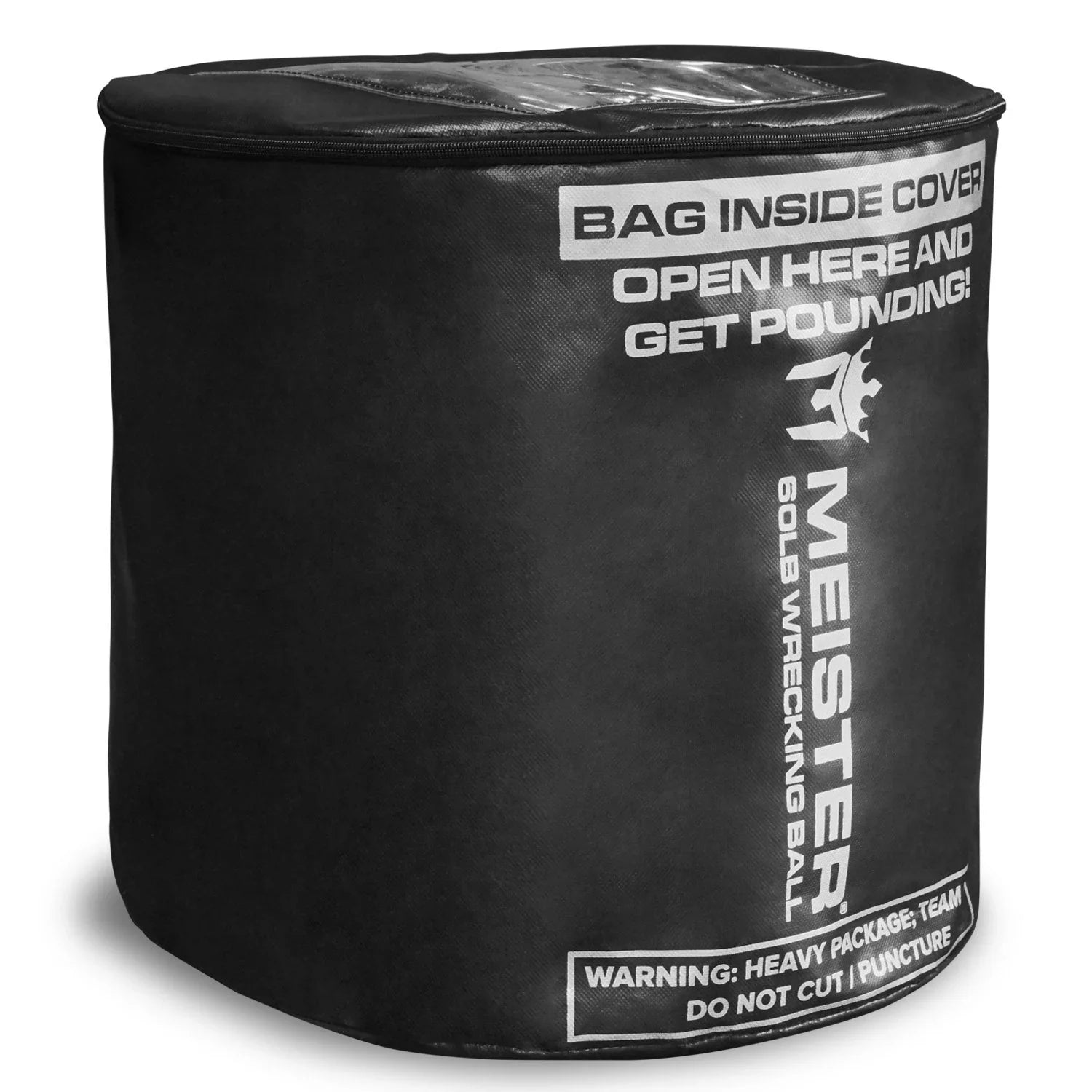 Meister 60lb Filled Wrecking Ball Heavy Bag for Boxing & MMA - Black