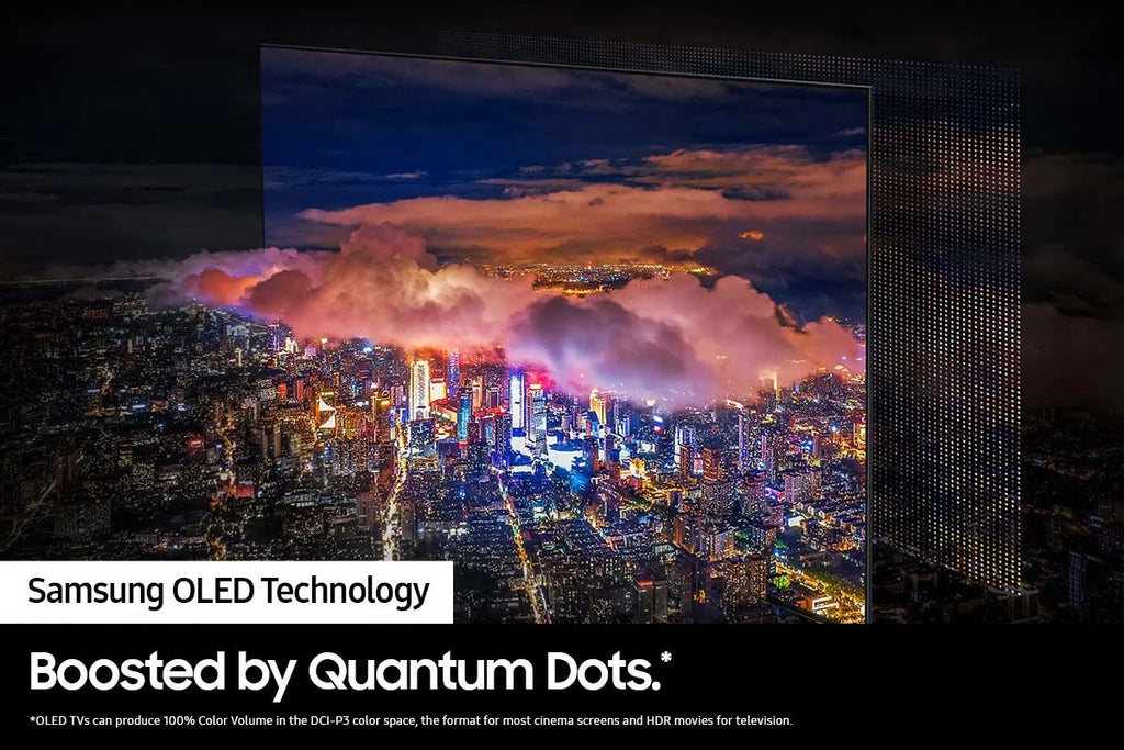 Samsung QN55S90CAFXZA 55" 4K OLED Smart TV with AI Upscaling with a Samsung HW-B550 2.1ch Soundbar and Subwoofer with Dolby Audio (2023)