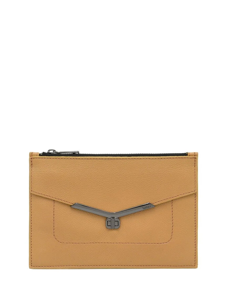 Botkier Valentina Medium Leather Wristlet Clutch; Brown