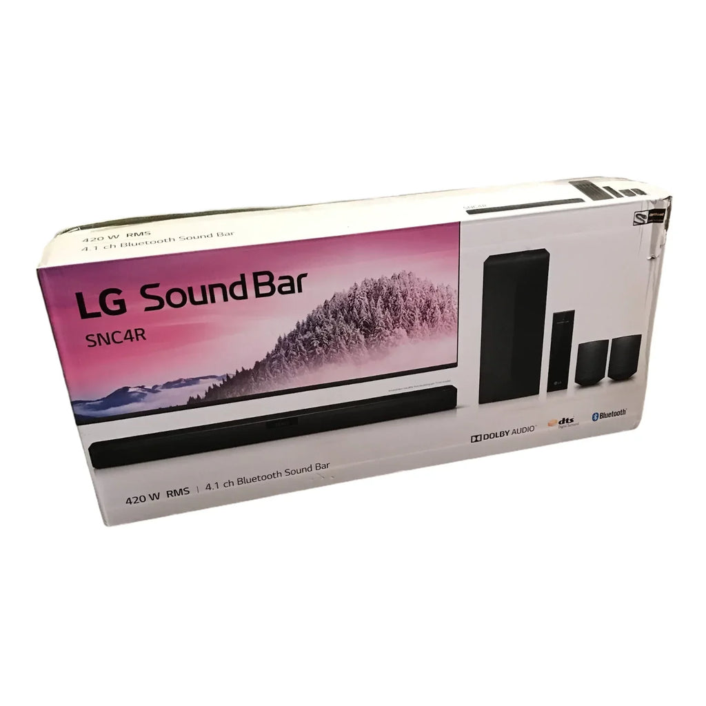 LG SNC4R 4.1 Channel Soundbar with Surround Sound Speakers; Black