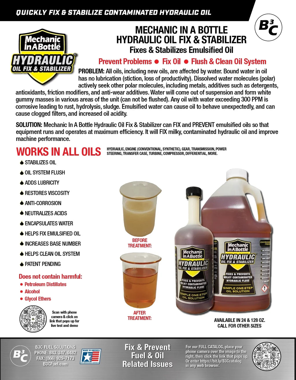 Mechanic In A Bottle Hydraulic Oil Fix 24 oz