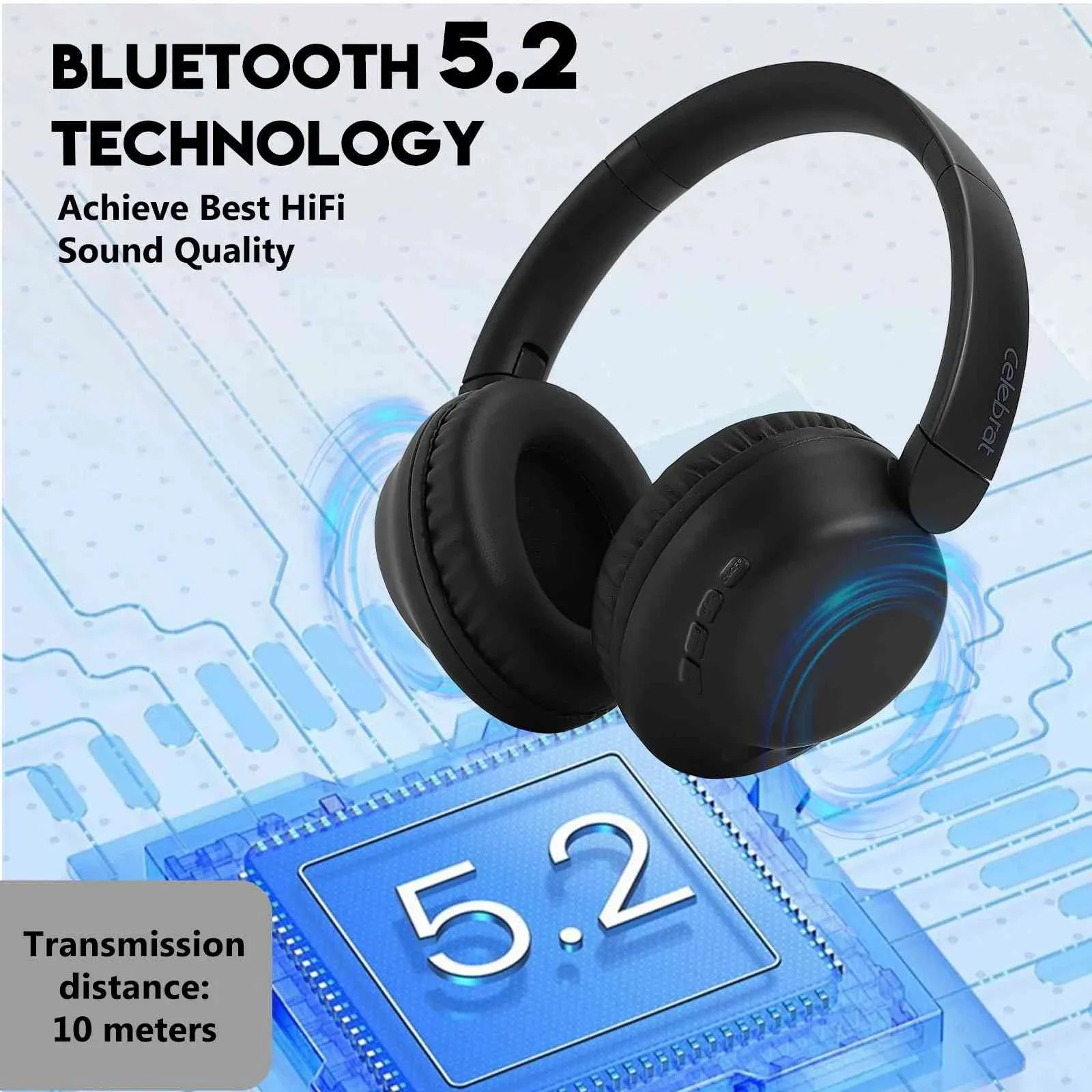 UrbanX UX35 Wireless Bluetooth Stereo Earphones with High Resolution Audio; Deep Bass; Superior Comfort Over The Ear Headphones with Mic for QMobile Energy X2 Phone Call Support