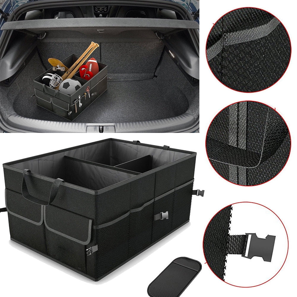 Nokiwiqis Trunk Cargo Organizer Folding Caddy Storage Collapse Bag Bin for Car Truck SUV