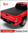 Tiptop Soft Folding Tonneau Cover Truck Bed For 2016-2023 Toyota Tacoma 5ft Bed (60.5") | TPX3 |For Models With or Without The Deck Rail System|