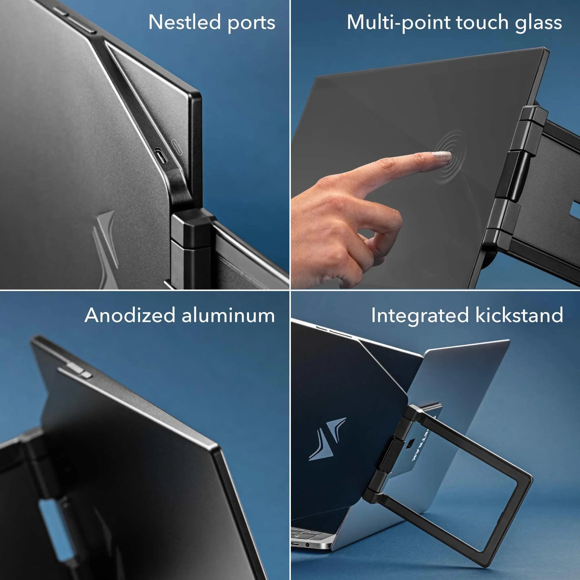 SideTrak Swivel Pro Triple Touch | Touchscreen Ultra Slim Attachable Portable Monitor for Laptops
