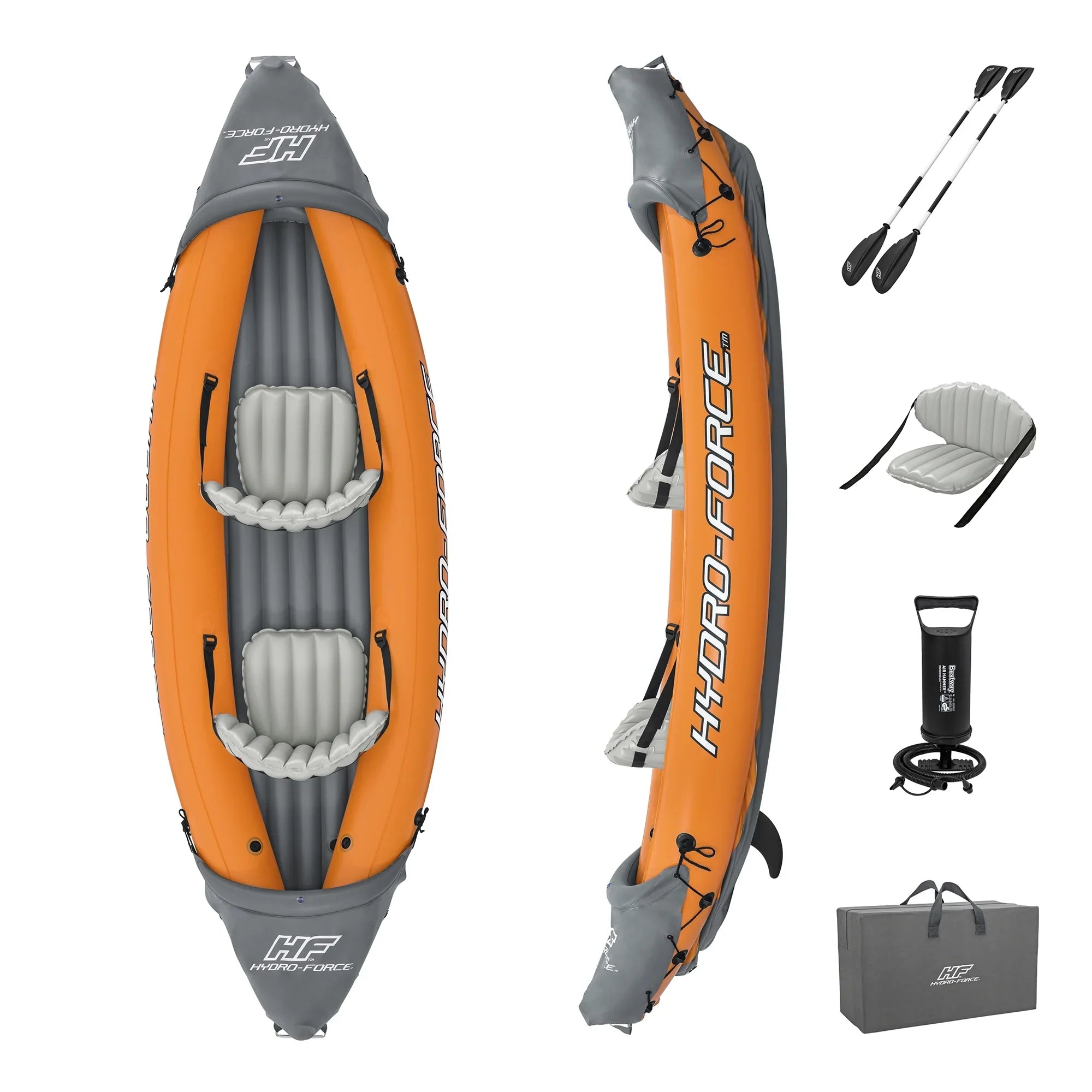Bestway 126 x 35 cm Lite-Rapid X2 Inflatable Kayak Float w/Oars (2 Pack)