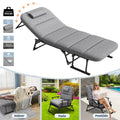 Lilypelle Outdoor Lounge Chair;Folding Bed Cot 6 Levels Adjustable Reclining Deck Chair;71 x 23.6 x 13 inch