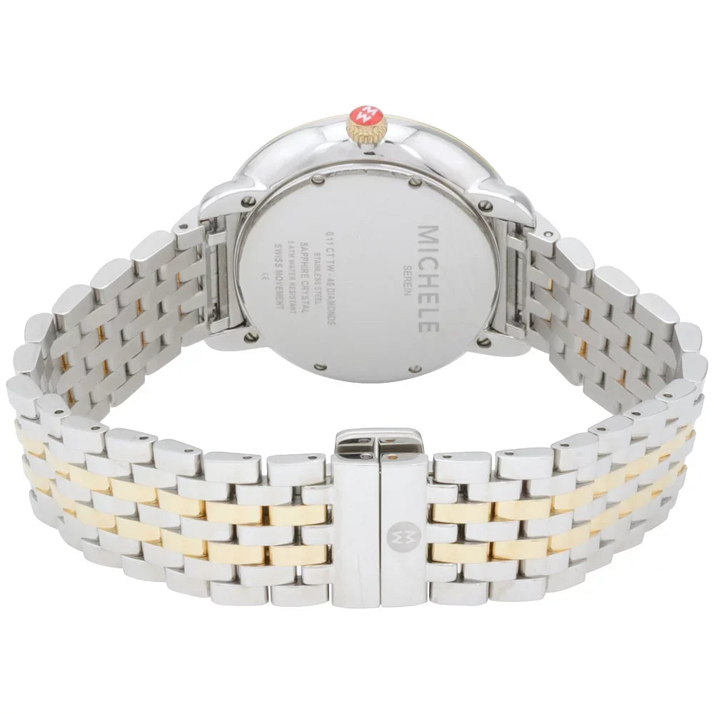 Michele Serein Mid 46 Diamonds Mother of Pearl 2-Tone Women's Watch MWW21B000015