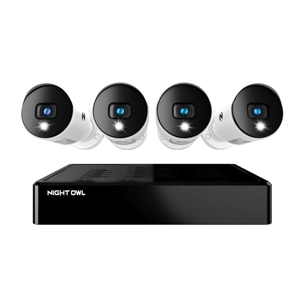 Night Owl Bluetooth 8 Channel DVR with 1TB Hard Drive; and 4 Wired 1080p HD Spotlight Security Cameras; Outdoor; HDMI Connector