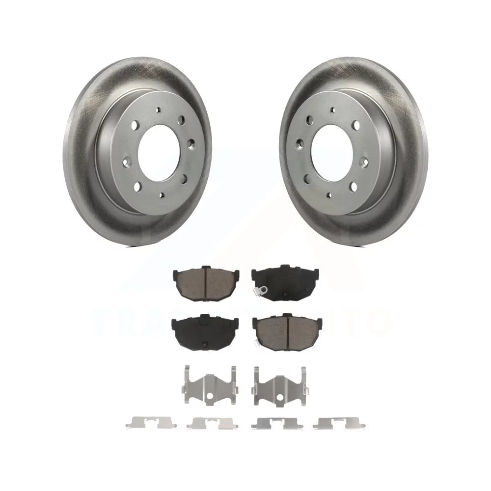 Transit Auto - Rear Coated Disc Brake Rotors And Ceramic Pads Kit For Kia Spectra Spectra5 KGC-101626