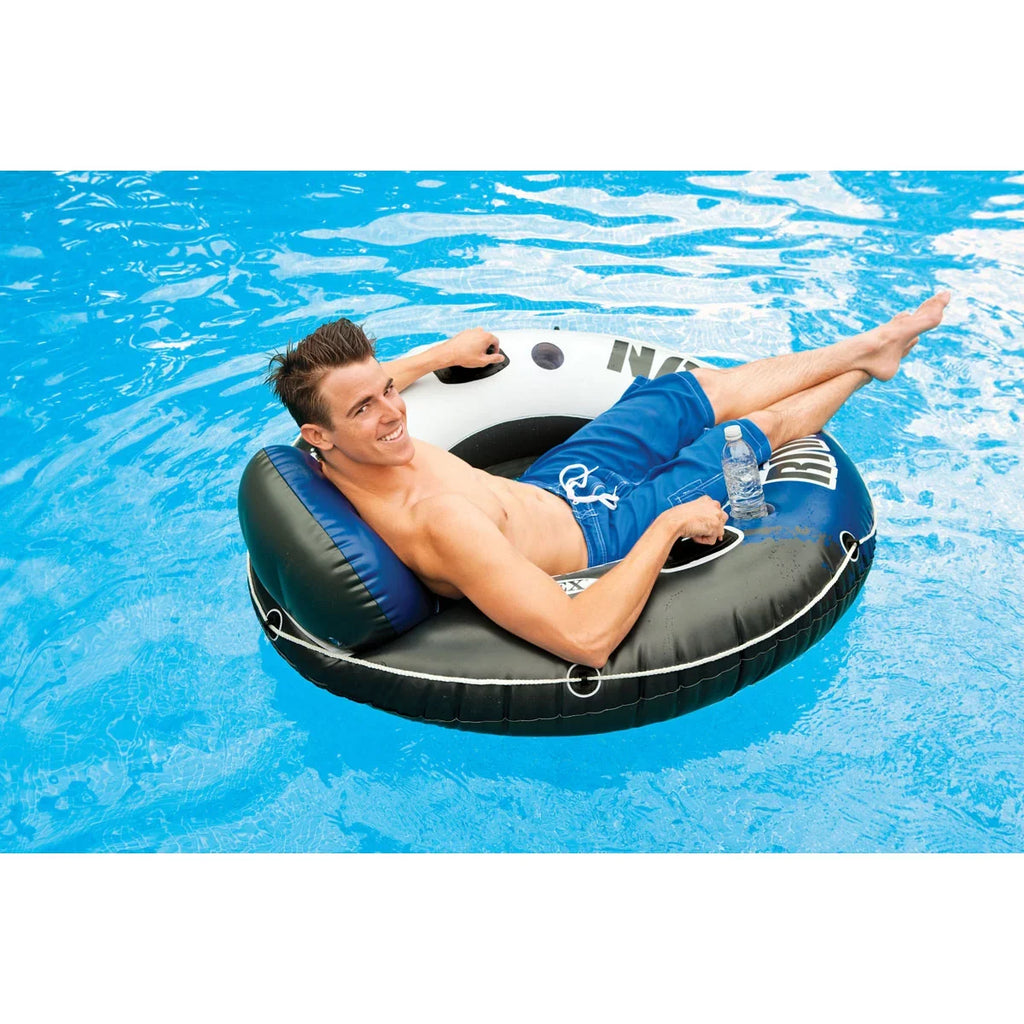 Intex River Run 1 Person Floating Tube (3 Pack) and 12 Volt Current-activated Air Pump